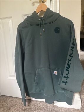 Carhartt Men’s Crewneck Hoodie in Teal